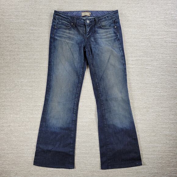 VTG Paige Laurel Canyon Jeans Womens 28x29 Blue‎ Low Rise Stretch Bootcut Y2K - Picture 2 of 15